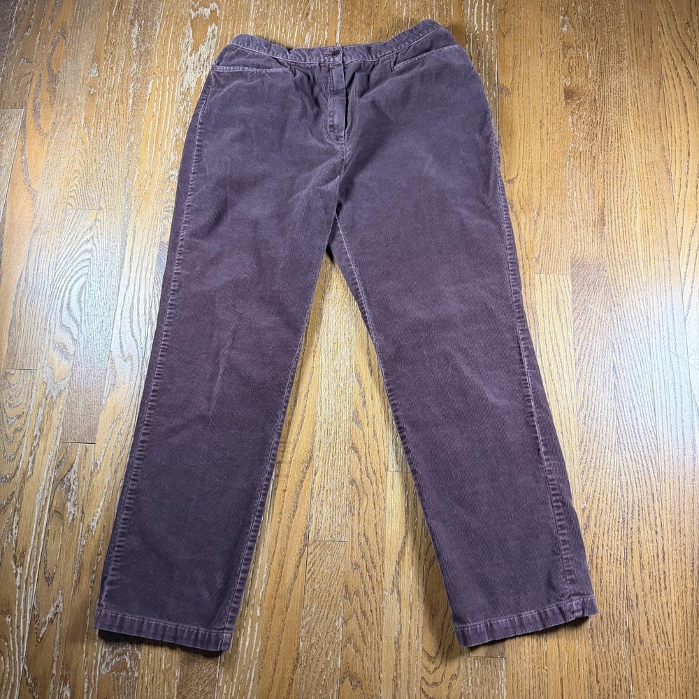 Jones Sport Pants Womens 12 Brown Corduroy Elastic Waist Stretch Casual‎ Khakis